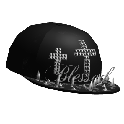 black studded cross spiky vkei scene cap
