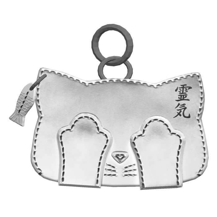 cute kitty white leather keychain 3.0