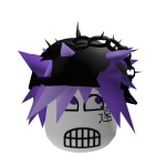 Dashie purple hair tattoo black hat purple eyes