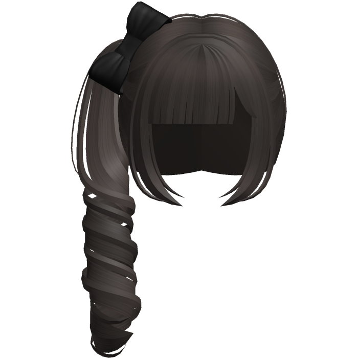 cute doll swirly side ponytail dark brown