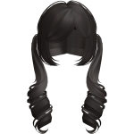adorable curly long doll pigtails dark brown