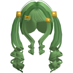 Forest Green Waffle Pigtail Curls