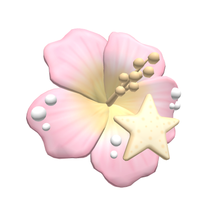 summer mermaid hair flower (pink)
