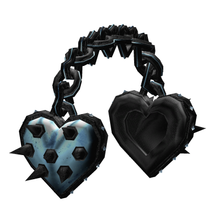Baby Blue Heart Punk Headphones Roblox item
