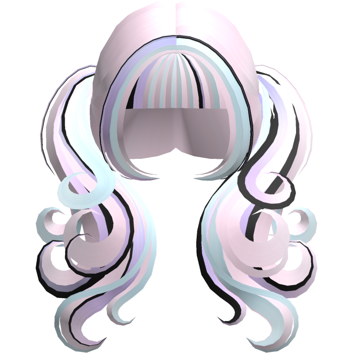 Pastel Goth Cute Long Messy Swirly Pigtails