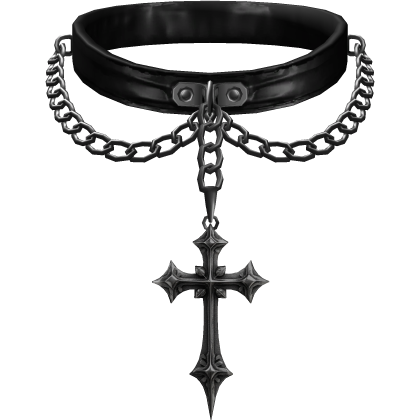 3.0 gothic chain choker w silver crucifix / black thumbnail
