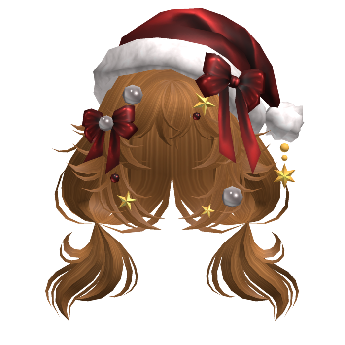 Festive Curly Christmas Ribbon Pigtails Copper