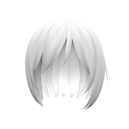 Cute Emo Short White Hair Bob with Wispy Bangs