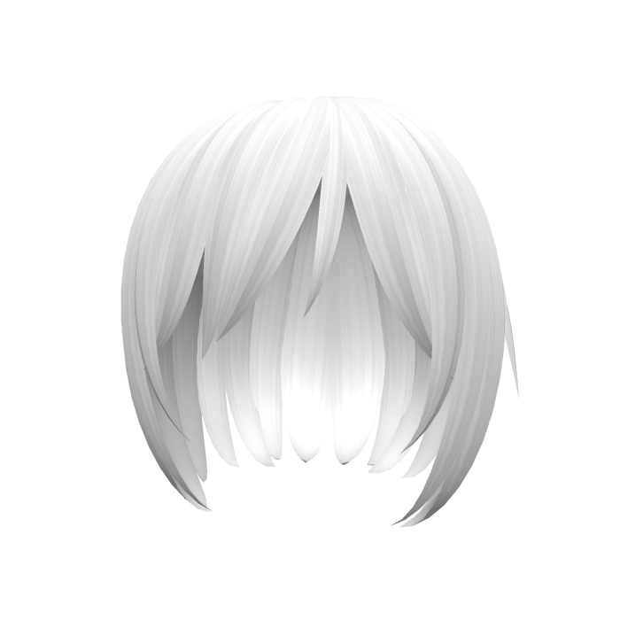 Cute Emo Short White Hair Bob with Wispy Bangs