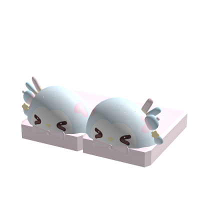♡ Cute Penguin Pink & Blue Slippers