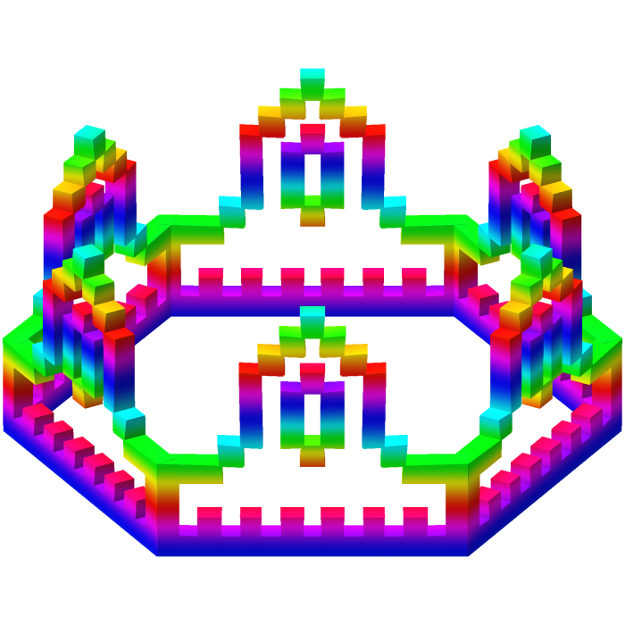 Rainbow 8-Bit Royal Crown Outline Recolor (Addon)