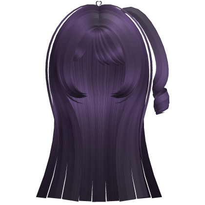 Long Straight Hair w/ Side Pigtail (Purple) Roblox item