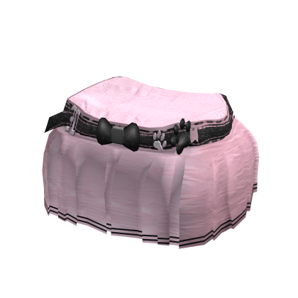 y2k pink and black tight mini pleated skirt w belt thumbnail