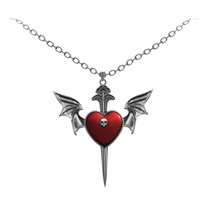 Batwing Dagger Heart Necklace