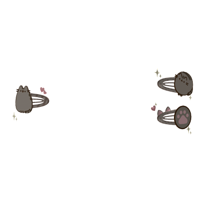 ꒰・Pusheen Cat cute hairclips ♡ Roblox item
