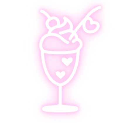 TB PNG Pink Neon Ice Cream Heart Shake Y2K Cute Roblox decal
