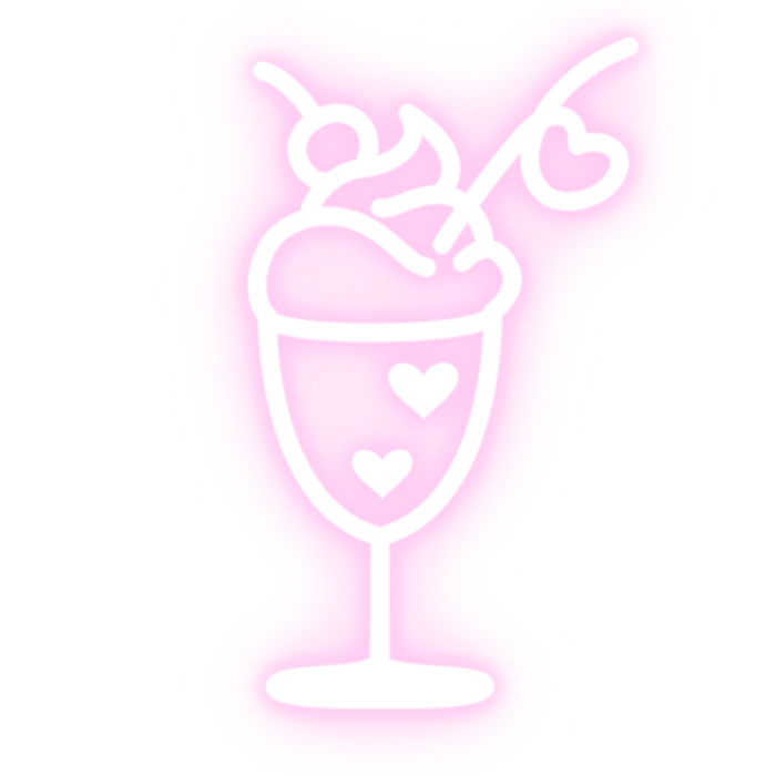 TB PNG Pink Neon Ice Cream Heart Shake Y2K Cute Roblox decal