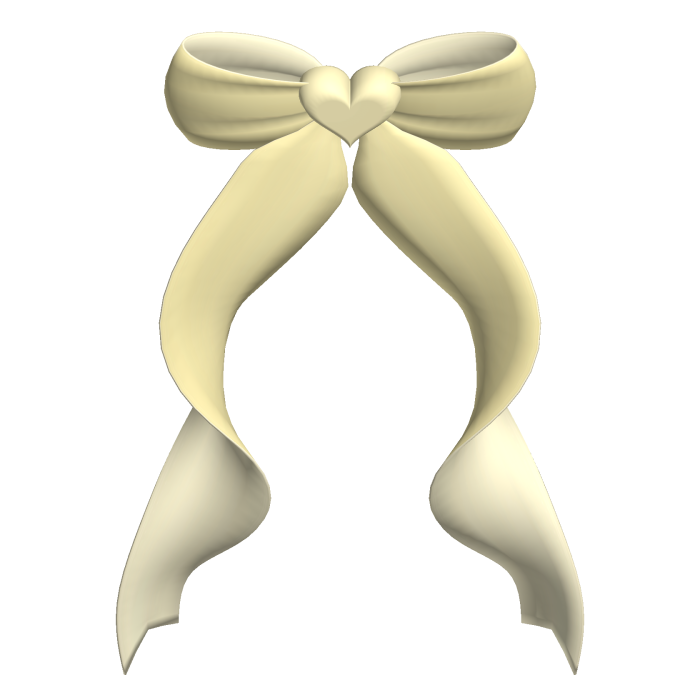 cute curly back bow yellow