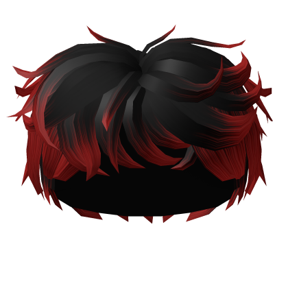 Careless Messy Boy Hair Red Black Roblox item