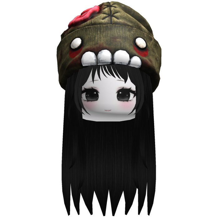 Vkei Moe Messy Black Hair W Zombie Beanie & Face🧟