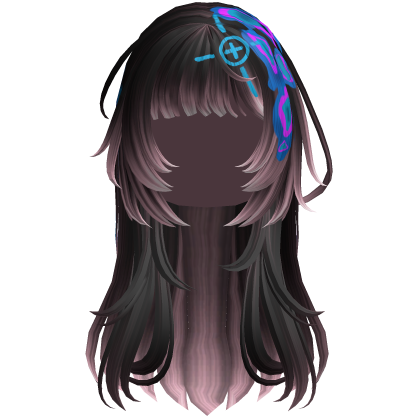 Rose Pink Heatwave Crosshair Punk Flowy Girl Hair