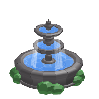 🏅 Low Poly Fountain Stone Water Pond Garden Isl