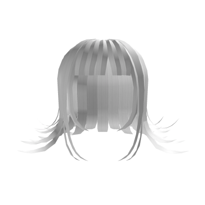 White Soft Upturned Hair w/ Blunt Bangs Roblox item
