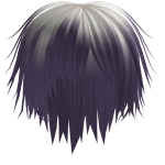 Messy Bangs 2 Tone Emo Hair Purple/White