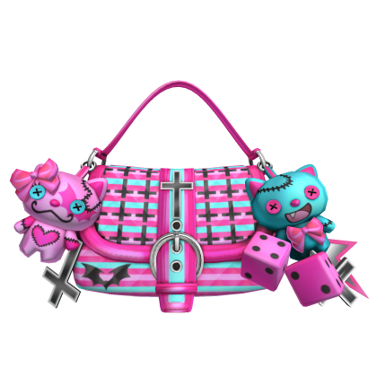 Pink Gyaru Harajuku Decora Bag W/ Cute Keychains Roblox item