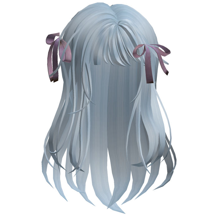 Long Layered Bow Hair - Ice Blue