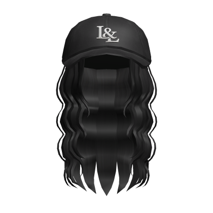 🍀Curly Hair w Cap(Black) Roblox item