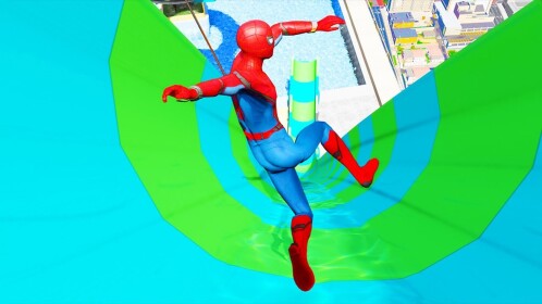 Jump Into Spiderman Slide