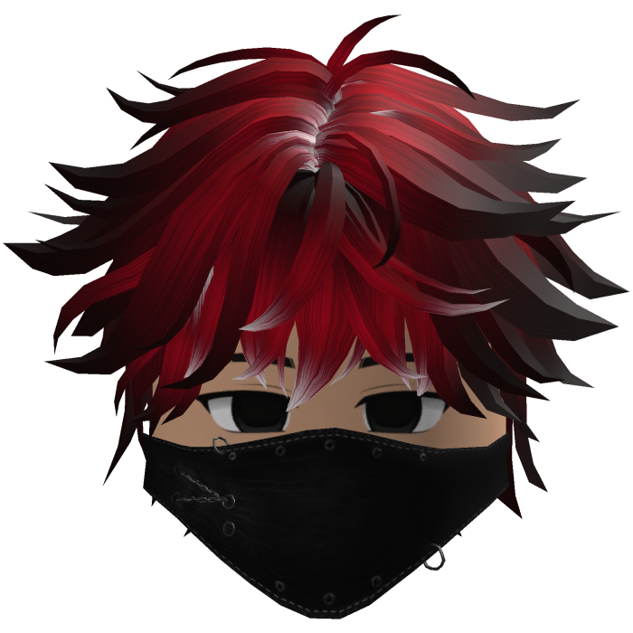 Cute Emo Boy Mask Black Y2K emo ( red )