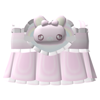 ♡. ‿ ooh ! ~ pink ruffled pink bunny rainbow t