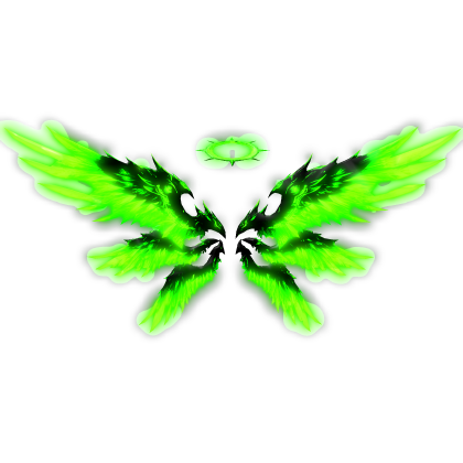 Glowing Overseer Wings w/ Halo - Green (Emissive)