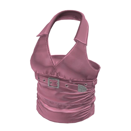 ♡monoluk♡ 💗Y2K HALTER NECK BUCKLE TOP_PINK | Roblox Item - Rolimon's