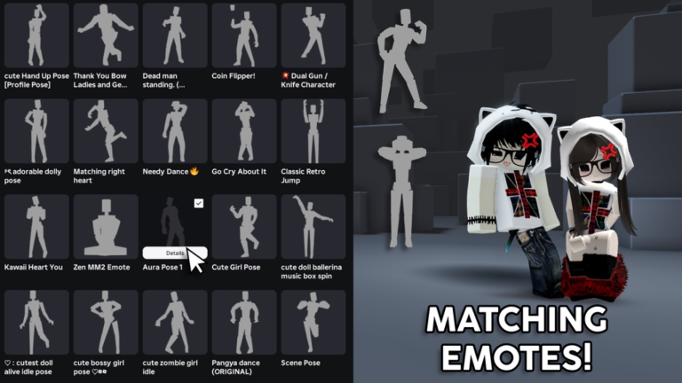 Saris Emotes Shop 🤍 Dances, Poses, Matching! screenshot 2