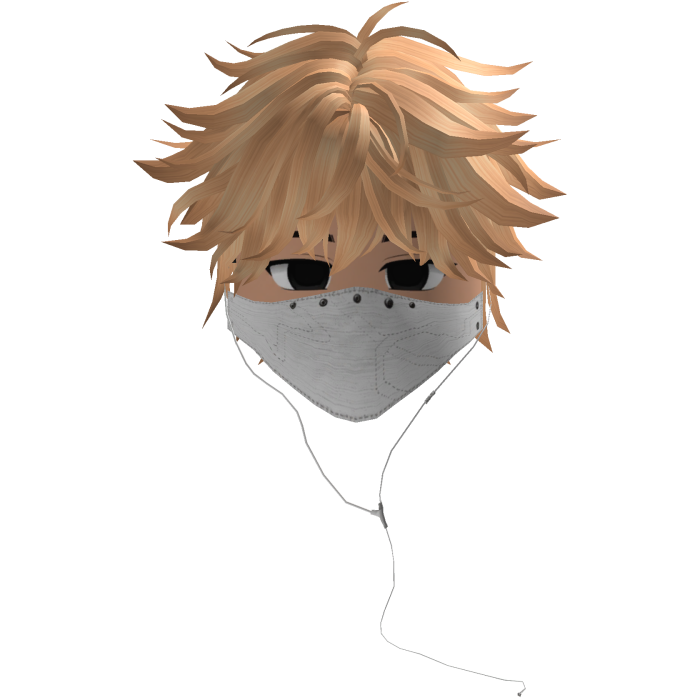 Cute Emo Boy Headphones Mask white Y2K ( blonde )