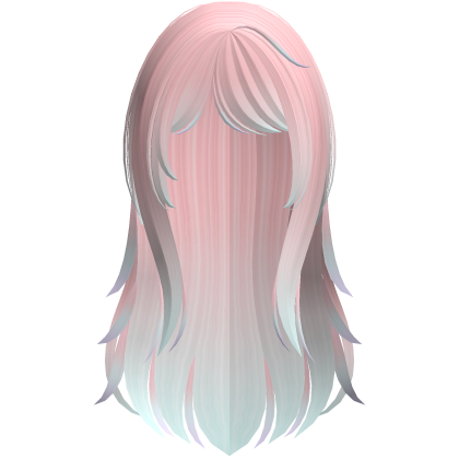 pink white wispy moe long layered hair
