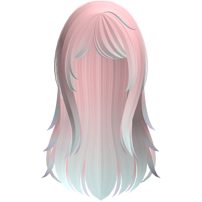 pink white wispy moe long layered hair