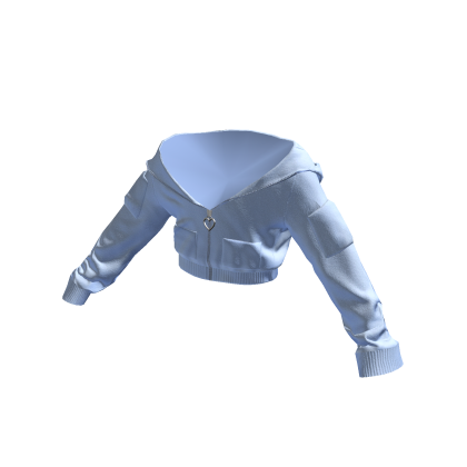 Blue Cropped Off Shoulder Hoodie thumbnail