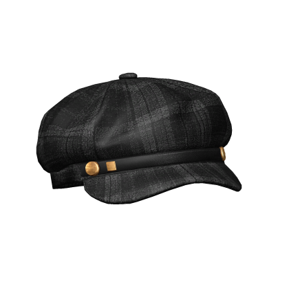 Black Fabric Newsboy Cap