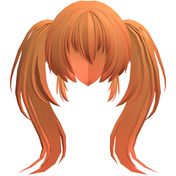 fluffy moe anime long ponytails orange