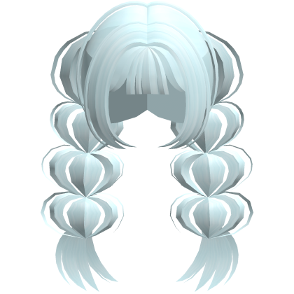 Long braided pigtails behind in blue