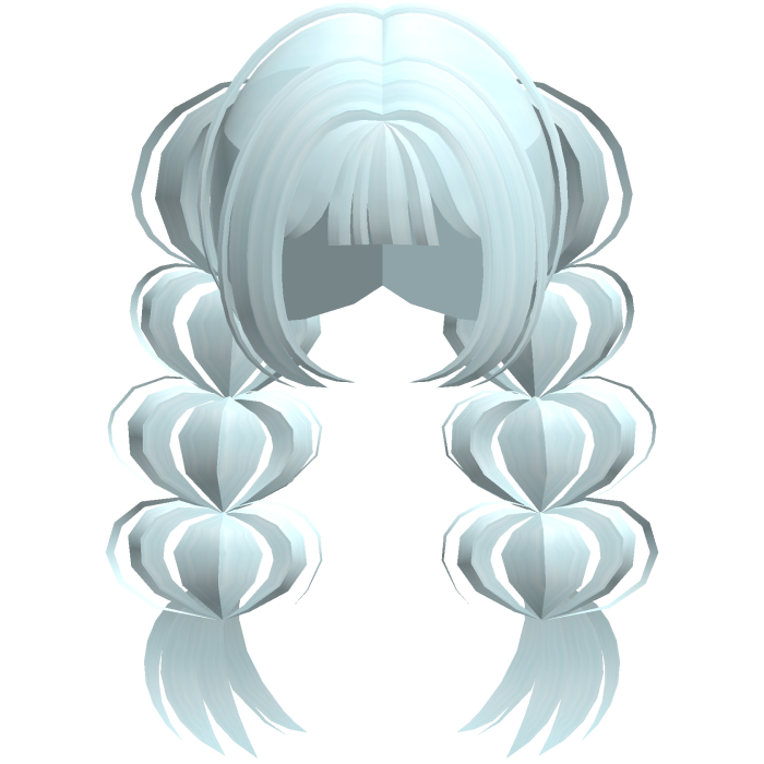 Long braided pigtails behind in blue