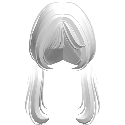 ♡︎ : Low Pigtails w Anime Bangs [in White] Roblox item