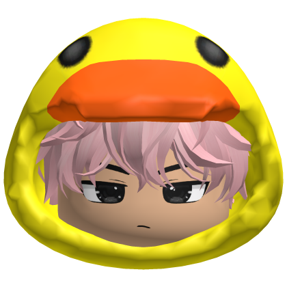 Messy Pink Hair w Duck Hood Roblox item