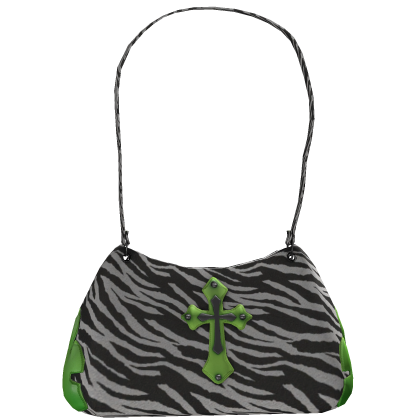 Zebra Print And Green Crossed Bag