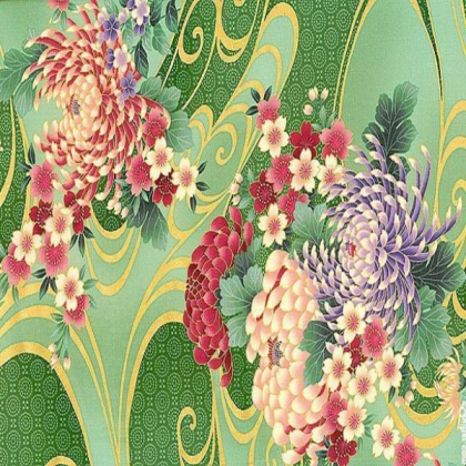 Green Gold Pink Purple Lovely Floral Pattern Roblox decal