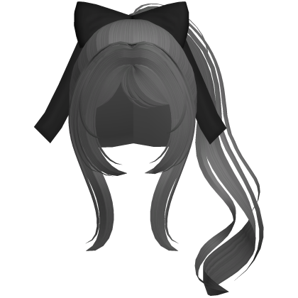 adorable curly princess ponytail w bow gray Roblox item